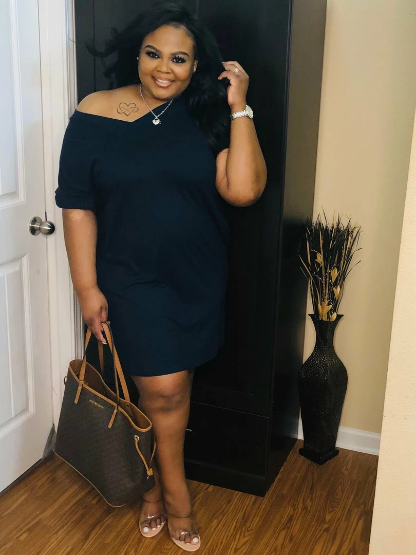 PASH BOUTIQUE Midnight Navy T-shirt Dress