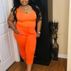 PASH BOUTIQUE Bottoms (Missy) Orange Jogger Pant Only