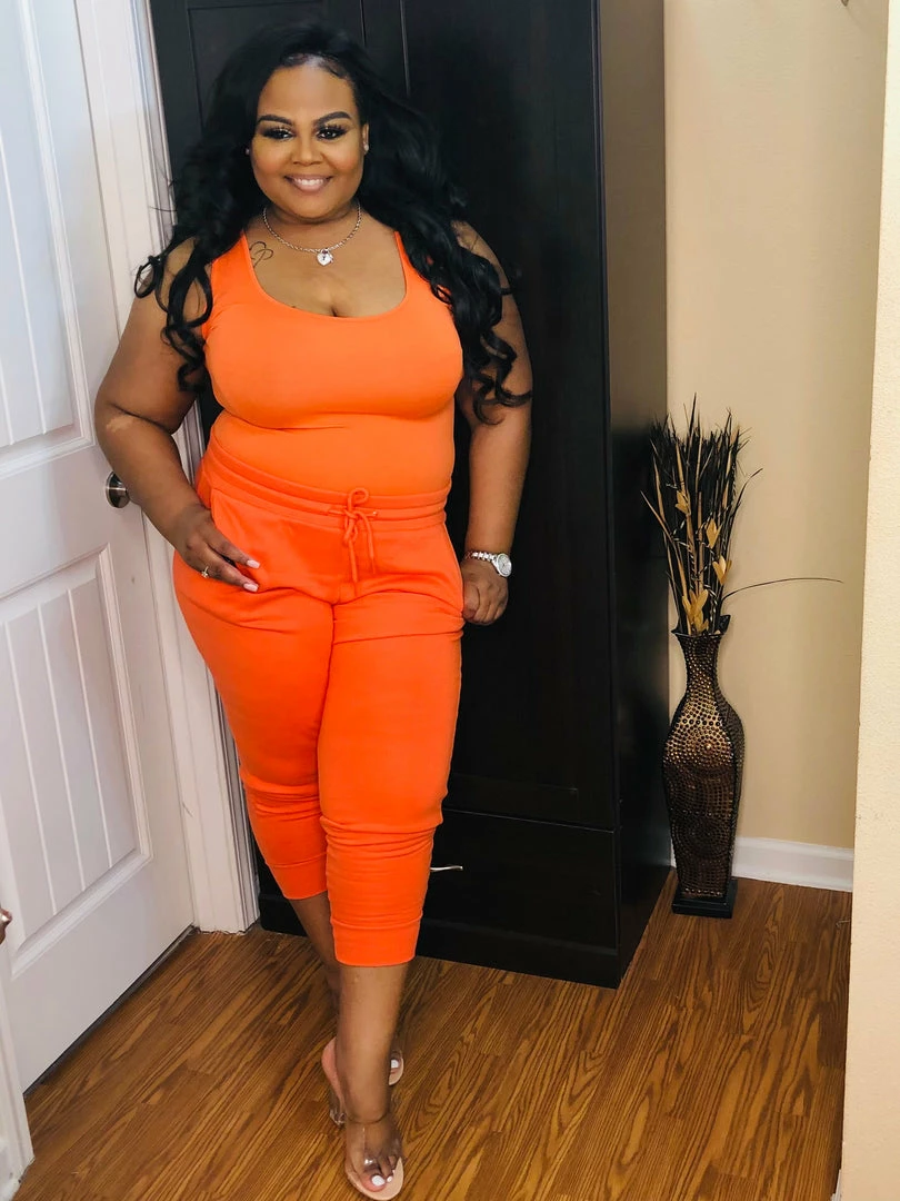 PASH BOUTIQUE Bottoms (Missy) Orange Jogger Pant Only