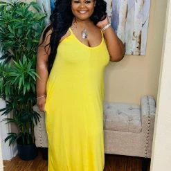 PASH BOUTIQUE Yellow Plus Maxi Dress