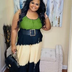 PASH BOUTIQUE New Arrivals Olive/Black Jumpsuit