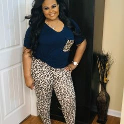 PASH BOUTIQUE New Arrivals Navy Leopard Set