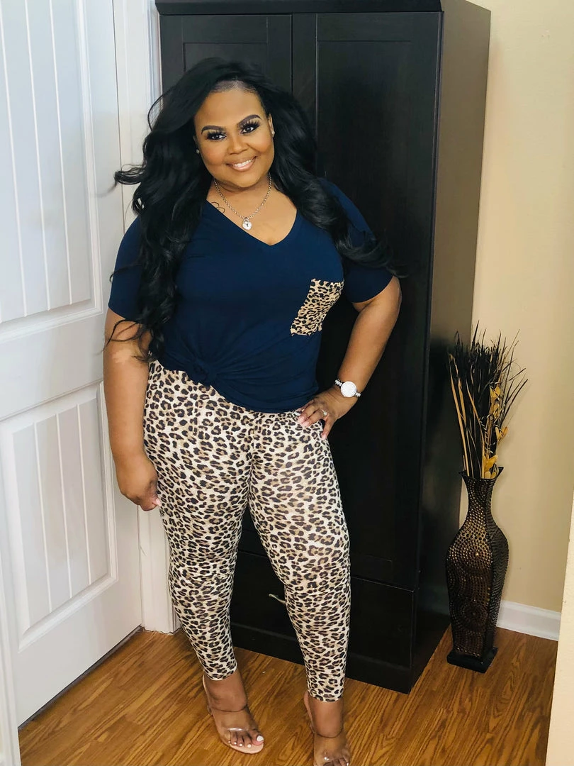 PASH BOUTIQUE New Arrivals Navy Leopard Set