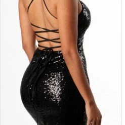 PASH BOUTIQUE Back Sequin Dress Dresses (Missy)