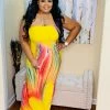 PASH BOUTIQUE Yellow Plus Sleeveless Dress