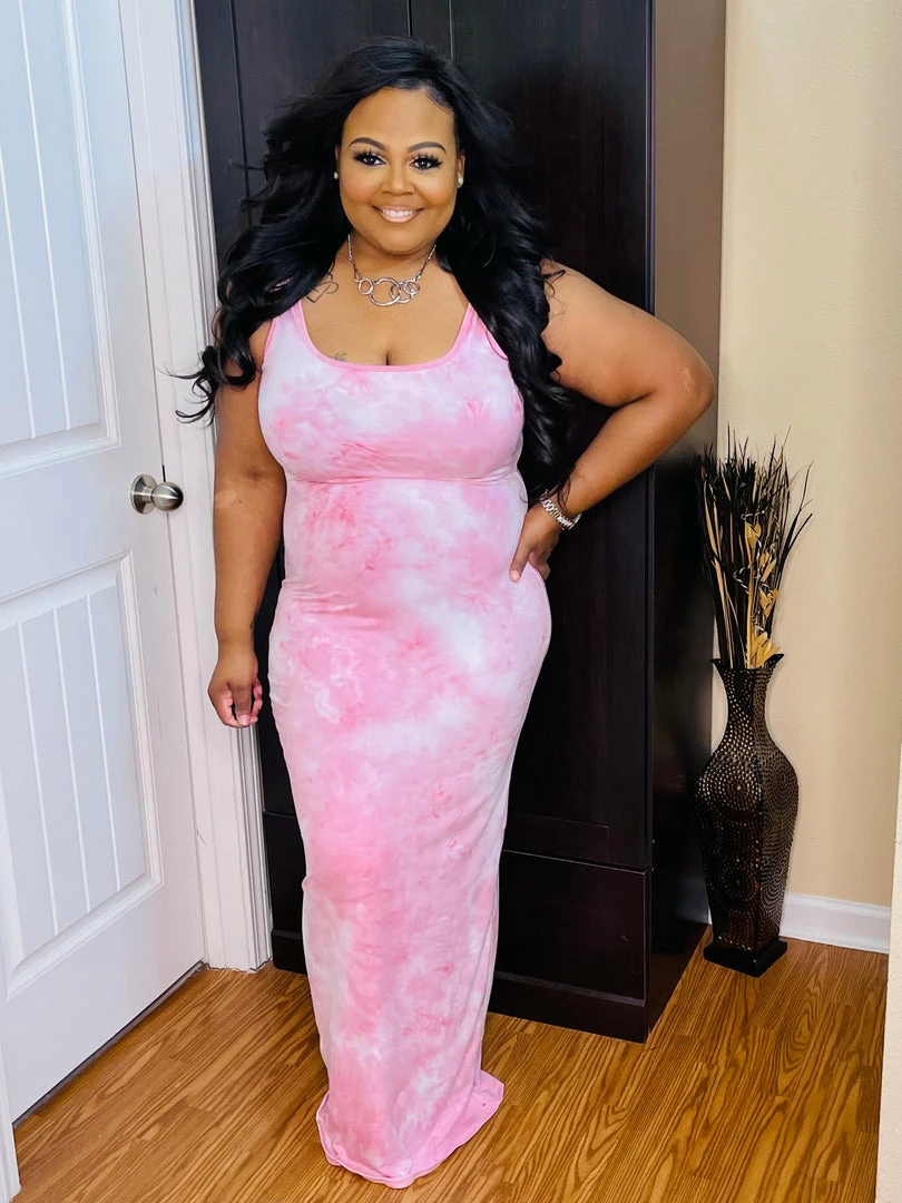 PASH BOUTIQUE Pink Plus Tie DyeMaxi