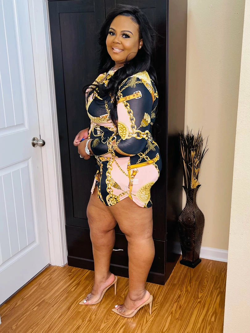 PASH BOUTIQUE Pink Chain Dress Dresses (Missy)