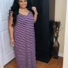 PASH BOUTIQUE Eggplant/Ivory Maxi Dress New Arrivals