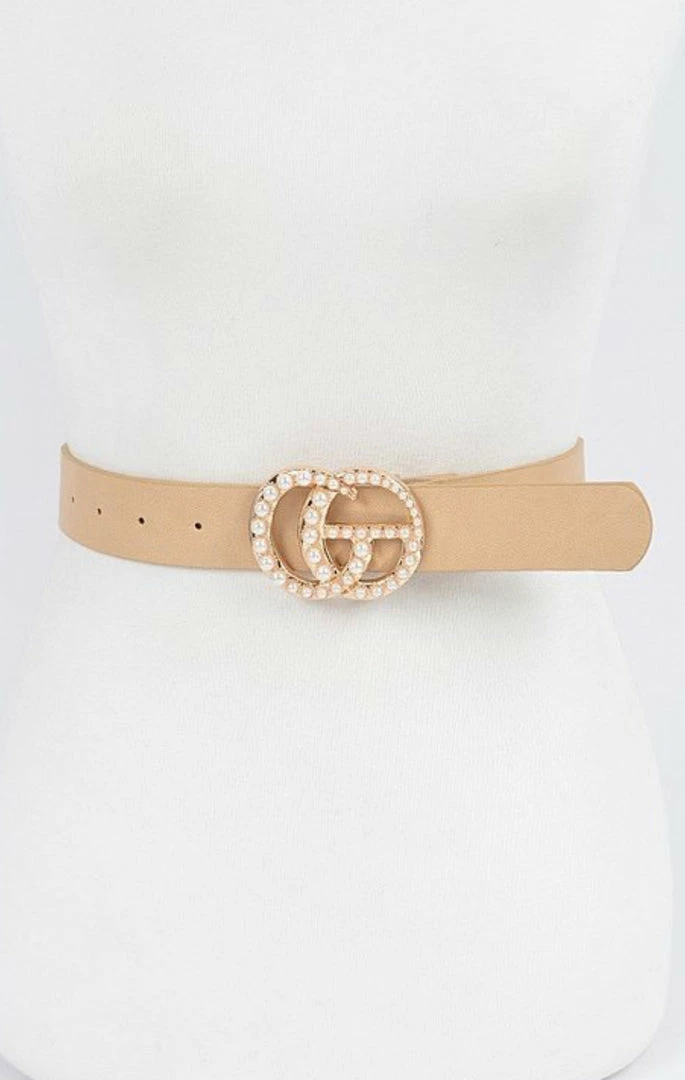 PASH BOUTIQUE Accessories Nude Pearl GG Belt