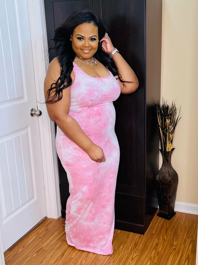 PASH BOUTIQUE Pink Tie Dye Dress