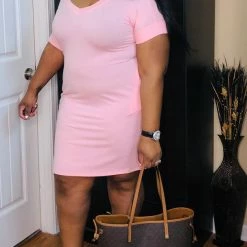 PASH BOUTIQUE Dusty Pink T-shirt Dress