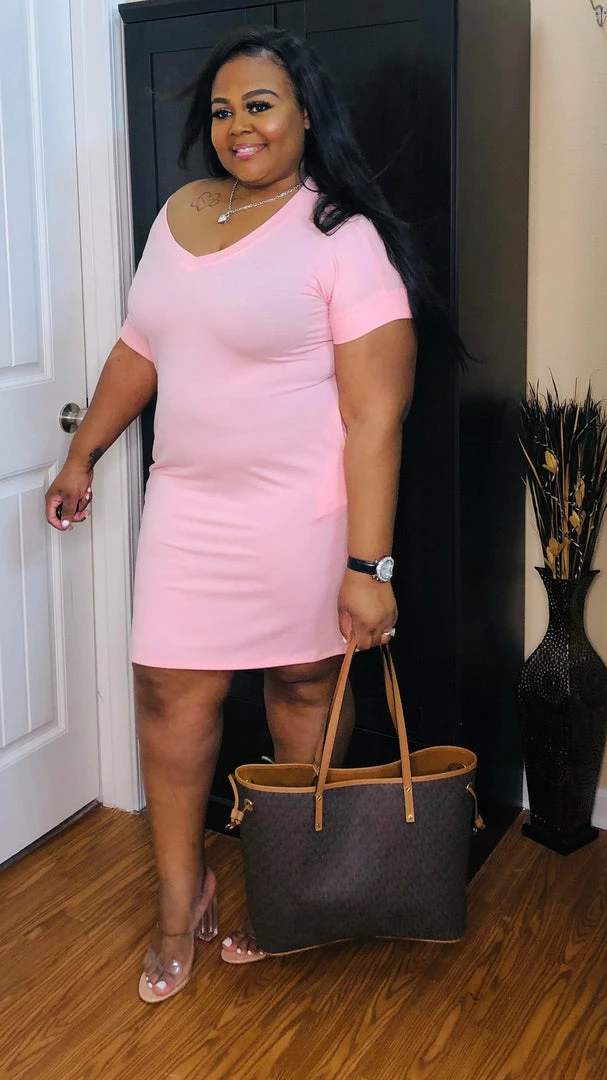 PASH BOUTIQUE Dusty Pink T-shirt Dress