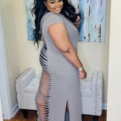 PASH BOUTIQUE Mocha Ripped Dress