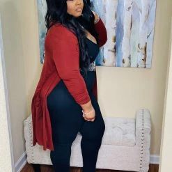 PASH BOUTIQUE Dk Rust Cardigan New Arrivals