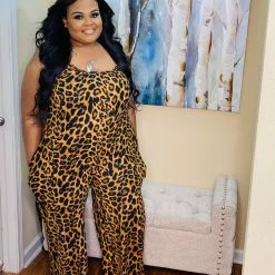 PASH BOUTIQUE Leopard Palazzo Jumpsuit New Arrivals