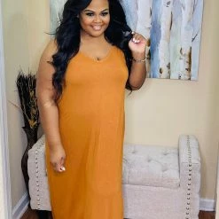 PASH BOUTIQUE New Arrivals Almond Plus Maxi Dress