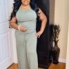 PASH BOUTIQUE Lt. Olive Short Sleeve Jumpsuit New Arrivals