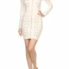 Pashboutique White Long Sleeve Midi Dresses (Missy)