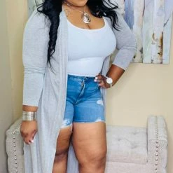 PASH BOUTIQUE Grey Long Duster