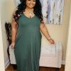 PASH BOUTIQUE Army Green Plus Maxi Dress New Arrivals