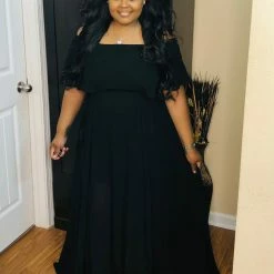 PASH BOUTIQUE New Arrivals Black Ruffle Maxi