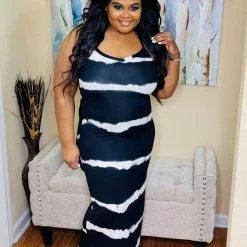 PASH BOUTIQUE Black Plus Tie-dye Maxi New Arrivals