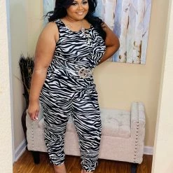 PASH BOUTIQUE New Arrivals Zebra Jumpsuit