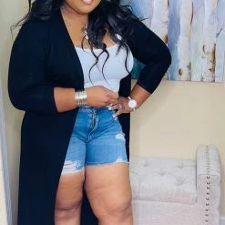 PASH BOUTIQUE Black Long Duster