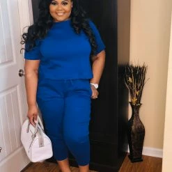 PASH BOUTIQUE Mid Navy Jogger Set