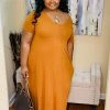PASH BOUTIQUE New Arrivals Almond V-Neck Maxi Dress