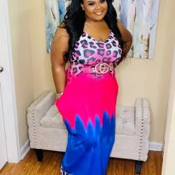 PASH BOUTIQUE Pink/Blue Maxi
