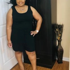 PASH BOUTIQUE Black Plus Romper