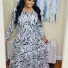 PASH BOUTIQUE Black/White Plus Long Sleeve Maxi Dress New Arrivals