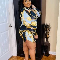 PASH BOUTIQUE Dresses (Missy) Blue Chain Dress