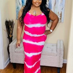 PASH BOUTIQUE Fuchsia Tye-dye Maxi New Arrivals