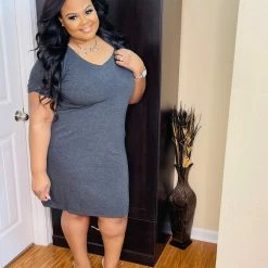 PASH BOUTIQUE Charcoal T-shirt Dress