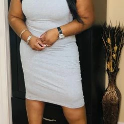 PASH BOUTIQUE Grey Midi Dress New Arrivals