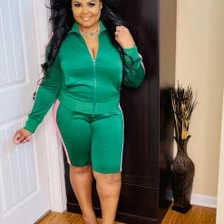 PASH BOUTIQUE New Arrivals Pink/Green Short Set