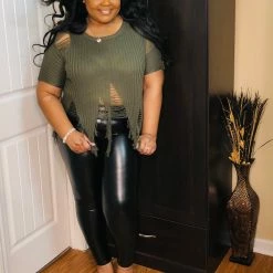 PASH BOUTIQUE Black Shinny Legging