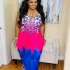 PASH BOUTIQUE Pink/Blue Maxi