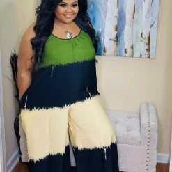 PASH BOUTIQUE New Arrivals Olive/Black Jumpsuit