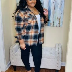 PASH BOUTIQUE Black Rust Shacket