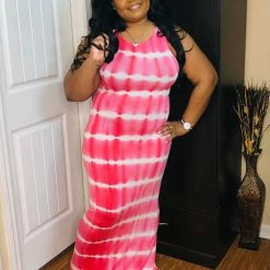PASH BOUTIQUE Dresses (Missy) Fuchsia Stripe Maxi Dress