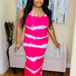 PASH BOUTIQUE Fuchsia Tye-dye Maxi New Arrivals