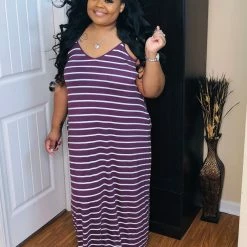 PASH BOUTIQUE Eggplant/Ivory Maxi Dress New Arrivals