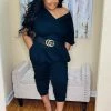 PASH BOUTIQUE Black Hareem Jogger Jumpsuit New Arrivals