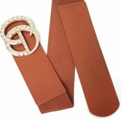 PASH BOUTIQUE Cognac Rhinestone GG Belt