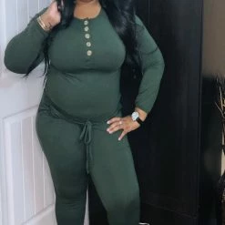 PASH BOUTIQUE Army Green Jogger Jumpsuit New Arrivals