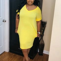 PASH BOUTIQUE Yellow T-shirt Dress