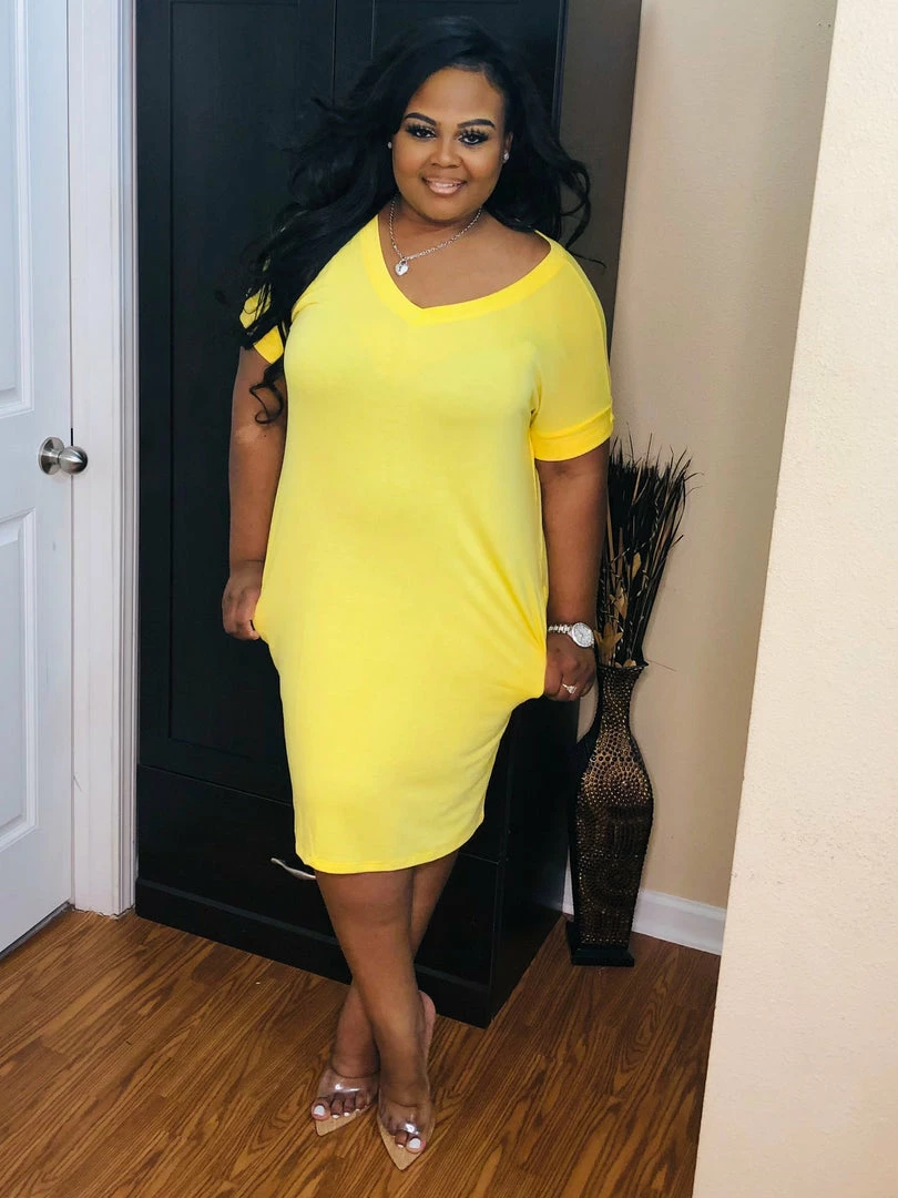 PASH BOUTIQUE Yellow T-shirt Dress